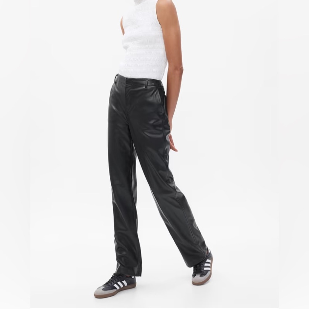 GAP Vintage Slim High Rise Leather Pants